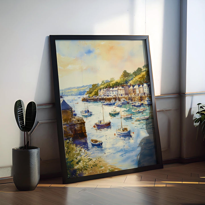 Fowey Watercolor Poster Wall Art Fowey Wall Hanging Home Décor Fowey Gift Art Lovers United Kingdom Wall Art