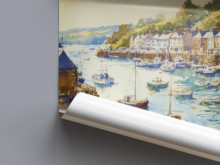 Fowey Watercolor Poster Wall Art Fowey Wall Hanging Home Décor Fowey Gift Art Lovers United Kingdom Wall Art