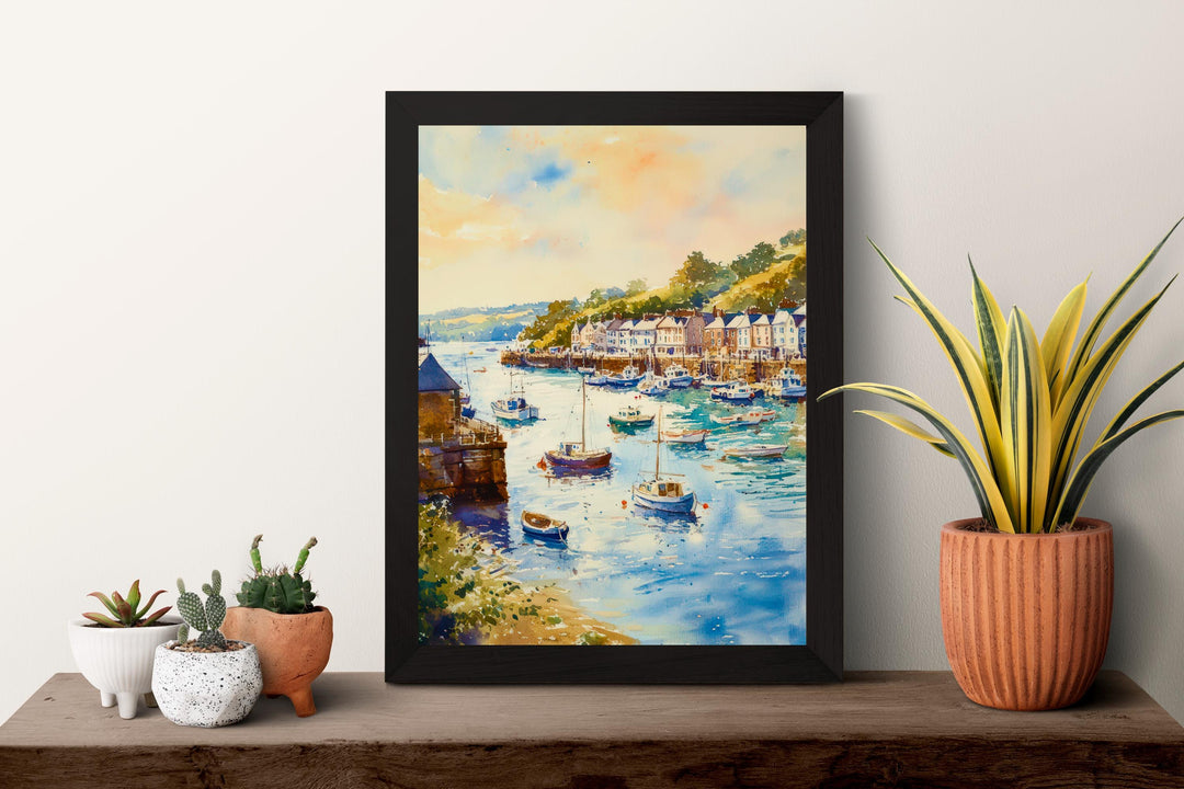 Fowey Watercolor Poster Wall Art Fowey Wall Hanging Home Décor Fowey Gift Art Lovers United Kingdom Wall Art