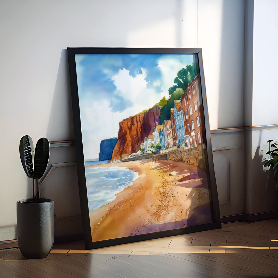 Sidmouth Watercolor Poster Wall Art Sidmouth Wall Hanging Home Décor Sidmouth Gift Art Lovers United Kingdom Wall Art