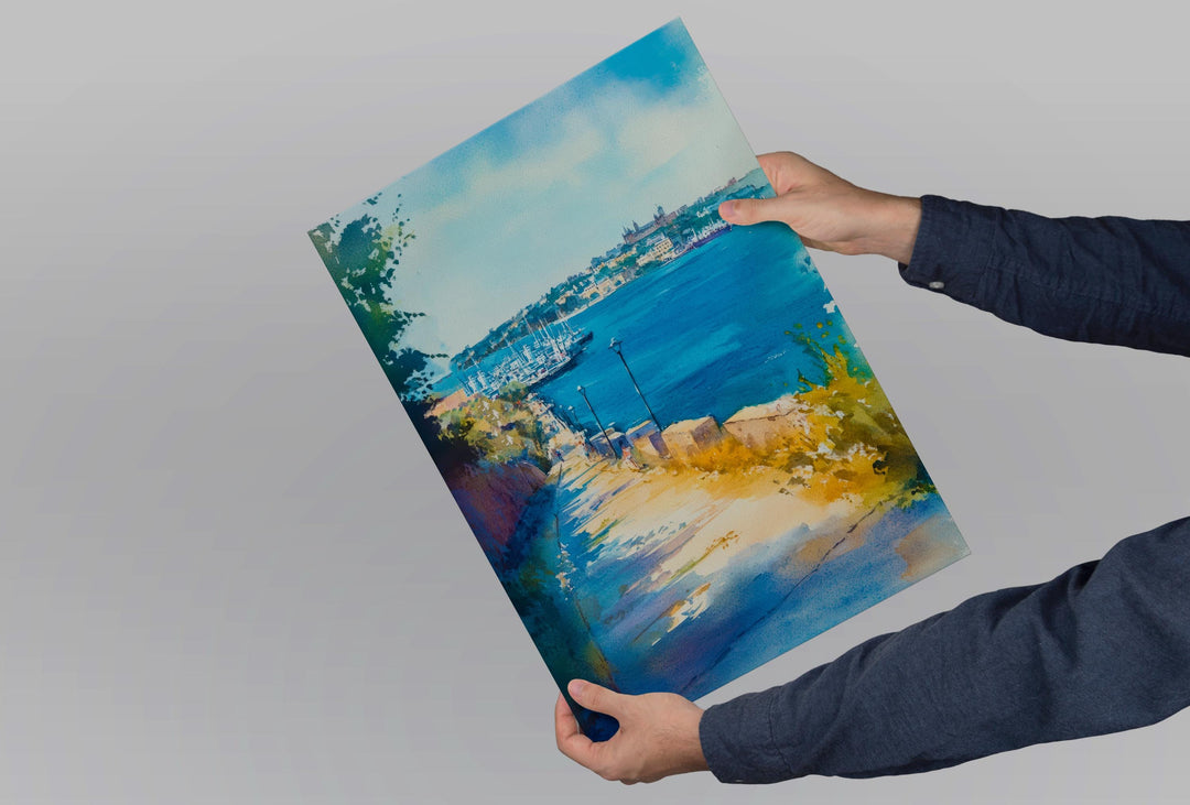 Plymouth Watercolor Poster Wall Art Plymouth Wall Hanging Home Décor Plymouth Gift Art Lovers United Kingdom Wall Art