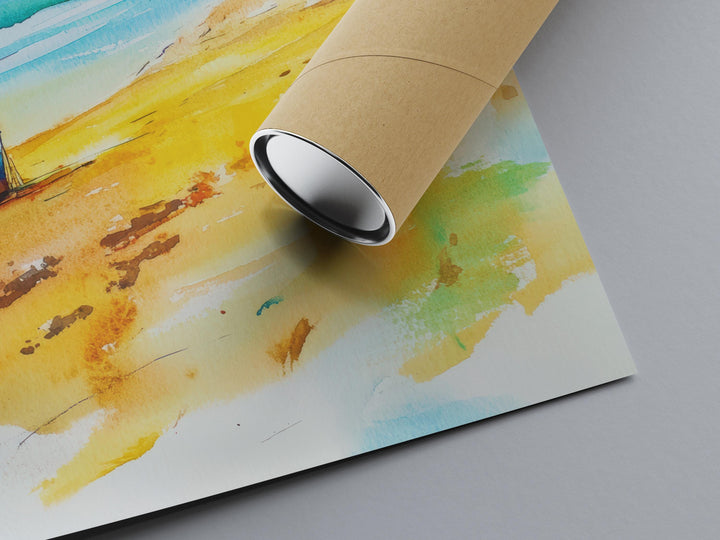 Exmouth Watercolor Poster Wall Art Exmouth Wall Hanging Home Décor Exmouth Gift Art Lovers United Kingdom Wall Art