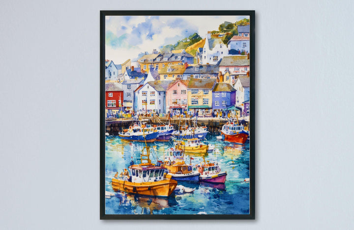 Brixham Watercolor Poster Wall Art Brixham Wall Hanging Home Décor Brixham Gift Art Lovers United Kingdom Wall Art