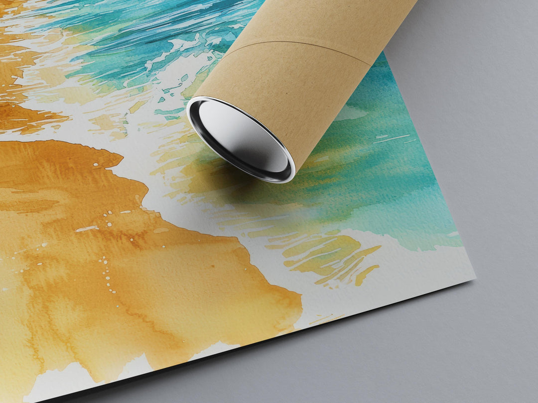 Poipu Beach Watercolor Poster Wall Art Poipu Beach Wall Hanging Home Décor Poipu Beach Gift Art Lovers United States Wall Art