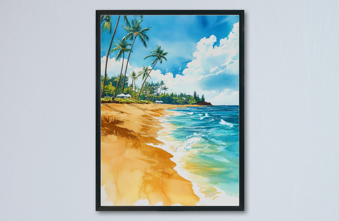 Poipu Beach Watercolor Poster Wall Art Poipu Beach Wall Hanging Home Décor Poipu Beach Gift Art Lovers United States Wall Art
