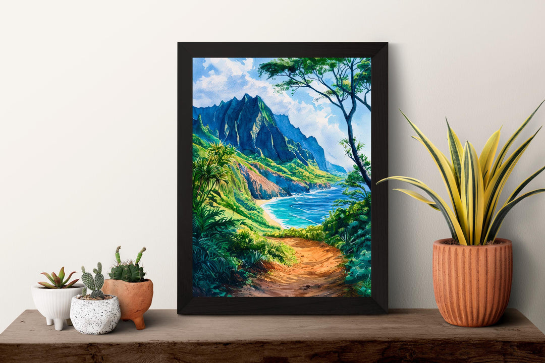 Na Pali Coast Watercolor Poster Wall Art Na Pali Coast Wall Hanging Home Décor Na Pali Coast Gift Art Lovers United States Wall Art