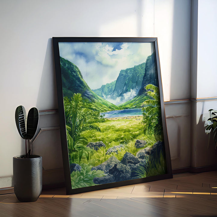 Molokai & Lanai Watercolor Poster Wall Art Molokai Lanai Wall Hanging Home Décor Molokai Lanai Gift Art Lovers United States Wall Art