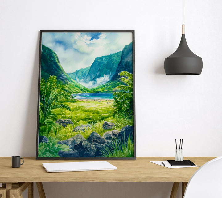 Molokai & Lanai Watercolor Poster Wall Art Molokai Lanai Wall Hanging Home Décor Molokai Lanai Gift Art Lovers United States Wall Art
