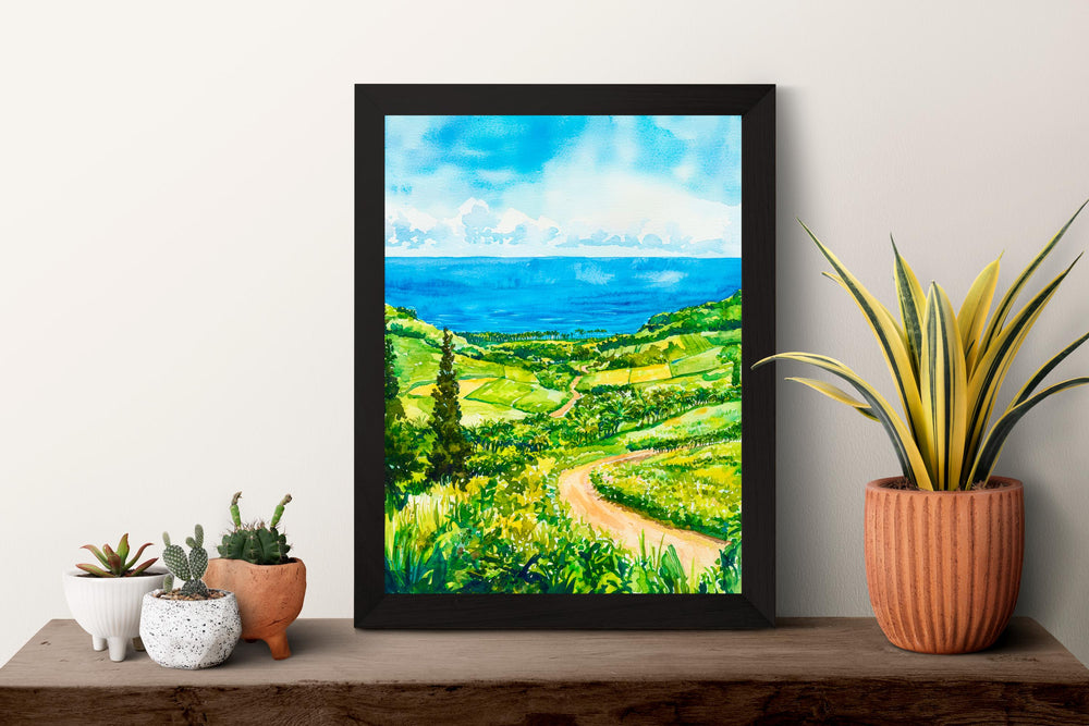 Kona Coffee Country Watercolor Poster Wall Art Kona Coffee Country Wall Hanging Home Décor Kona Coffee Country Gift Art Lovers United States