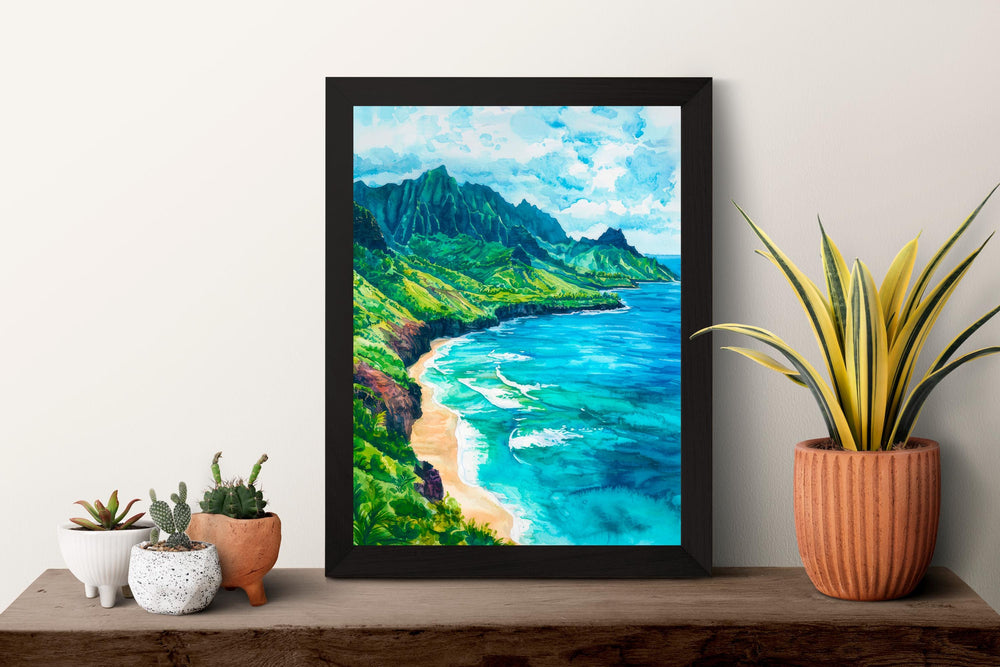 Kauai Watercolor Poster Wall Art Kauai Wall Hanging Home Décor Kauai Gift Art Lovers United States Wall Art