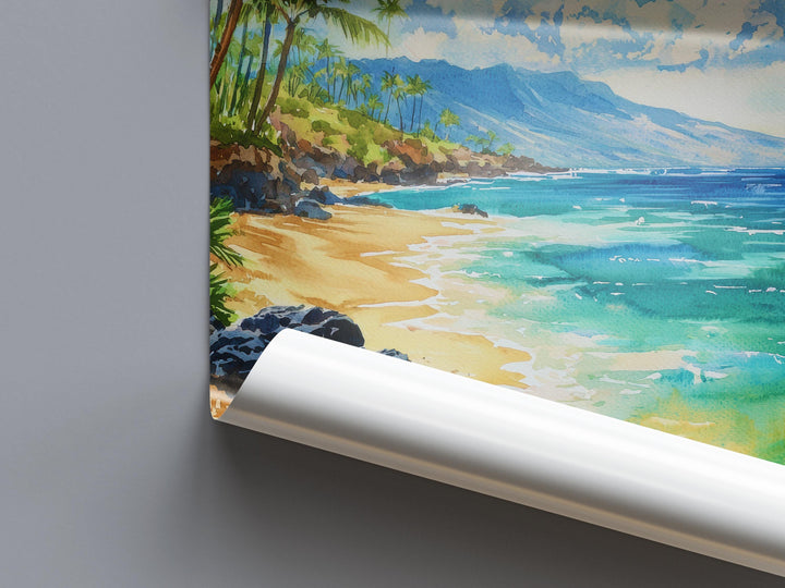 Kaanapali Beach Watercolor Poster Wall Art Kaanapali Beach Wall Hanging Home Décor Kaanapali Beach Gift Art Lovers United States Wall Art