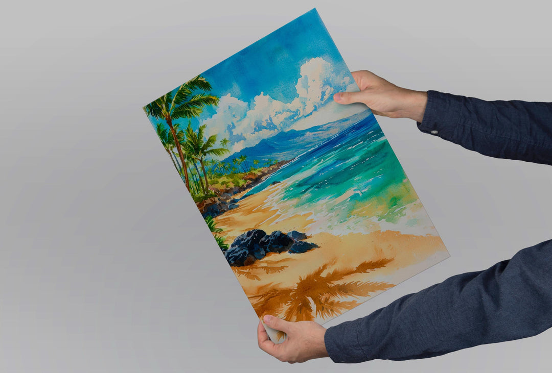 Kaanapali Beach Watercolor Poster Wall Art Kaanapali Beach Wall Hanging Home Décor Kaanapali Beach Gift Art Lovers United States Wall Art
