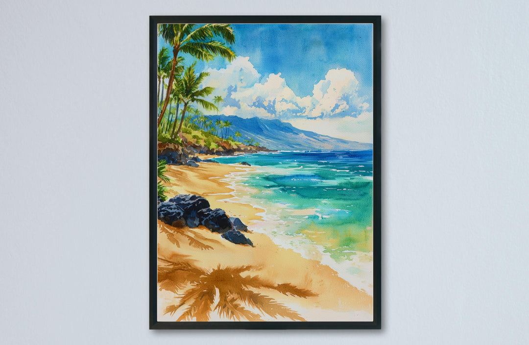 Kaanapali Beach Watercolor Poster Wall Art Kaanapali Beach Wall Hanging Home Décor Kaanapali Beach Gift Art Lovers United States Wall Art
