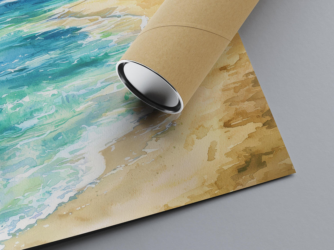 Hanalei Bay Watercolor Poster Wall Art Hanalei Bay Wall Hanging Home Décor Hanalei Bay Gift Art Lovers United States Wall Art