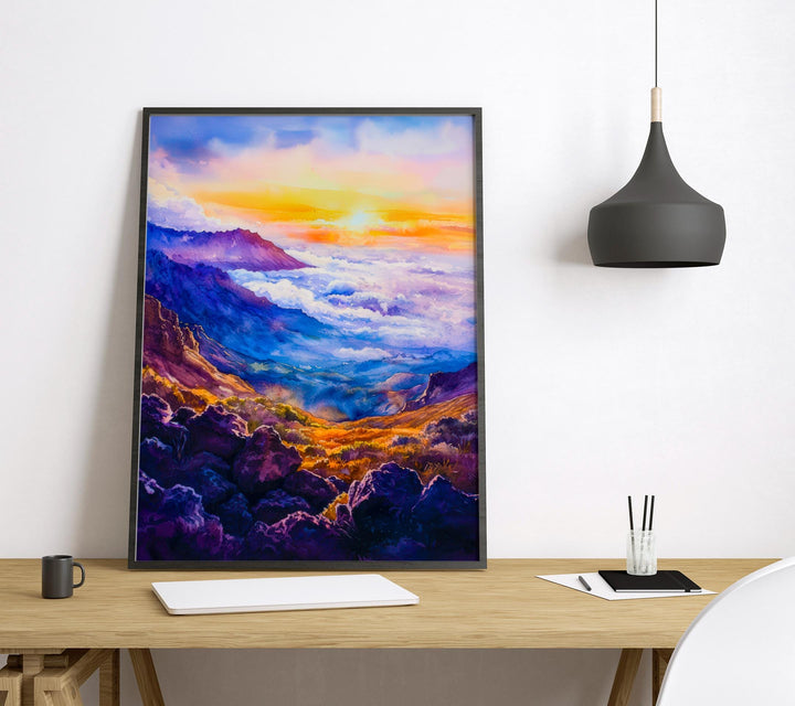Haleakala NP Watercolor Poster Wall Art Haleakala NP Wall Hanging Home Décor Haleakala NP Gift Art Lovers United States Wall Art
