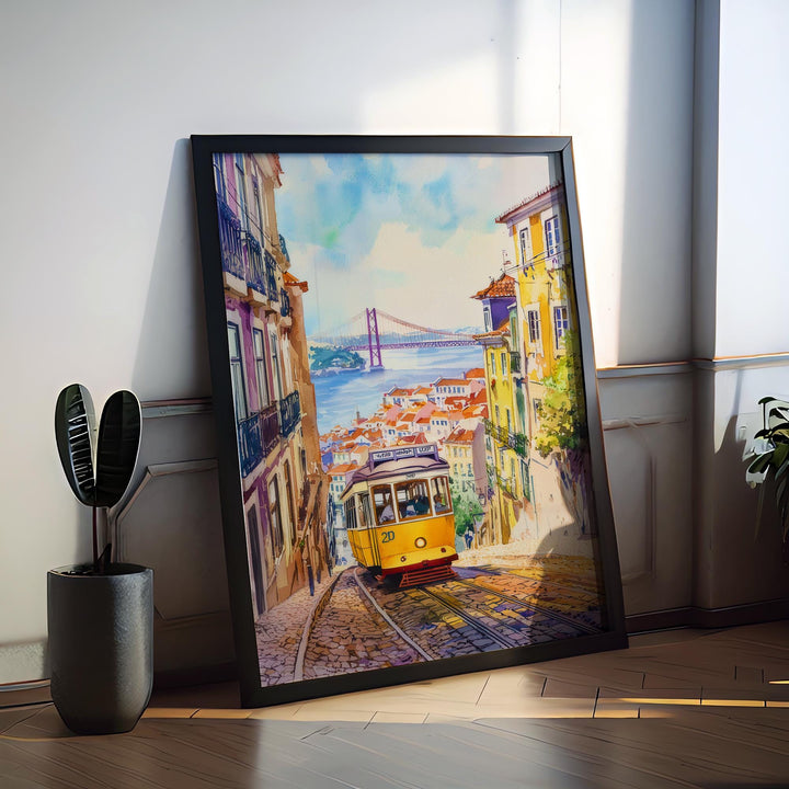 Lisbon Watercolor Poster Wall Art Lisbon Wall Hanging Home Décor Lisbon Gift Art Lovers Portugal Wall Art