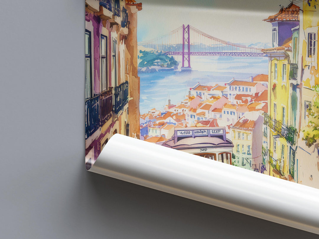 Lisbon Watercolor Poster Wall Art Lisbon Wall Hanging Home Décor Lisbon Gift Art Lovers Portugal Wall Art
