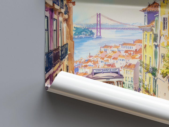 Lisbon Watercolor Poster Wall Art Lisbon Wall Hanging Home Décor Lisbon Gift Art Lovers Portugal Wall Art