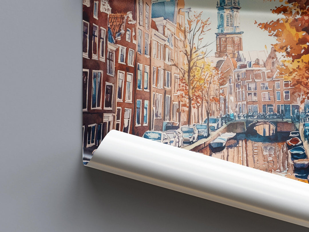 Amsterdam Watercolor Poster Wall Art Amsterdam Wall Hanging Home Décor Amsterdam Gift Art Lovers Netherlands Wall Art