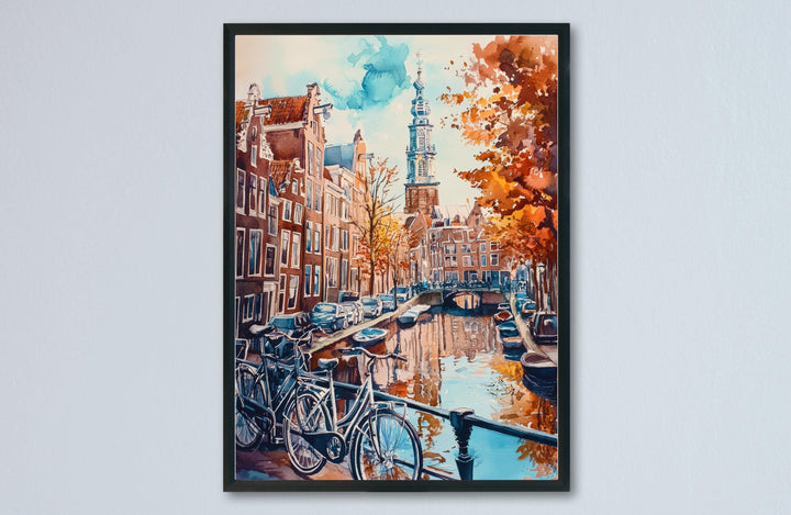 Amsterdam Watercolor Poster Wall Art Amsterdam Wall Hanging Home Décor Amsterdam Gift Art Lovers Netherlands Wall Art
