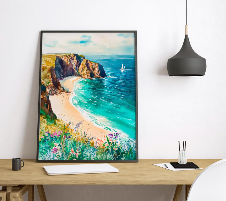 Cornwall Watercolor Poster Wall Art Cornwall Wall Hanging Home Décor Cornwall Gift Art Lovers United Kingdom Wall Art