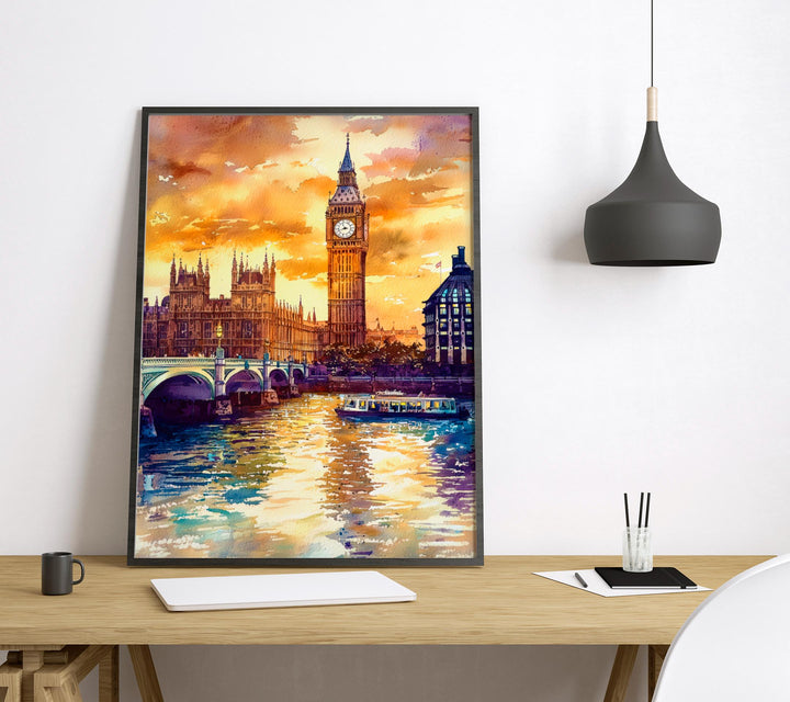 London Watercolor Poster Wall Art London Wall Hanging Home Décor London Gift Art Lovers United Kingdom Wall Art