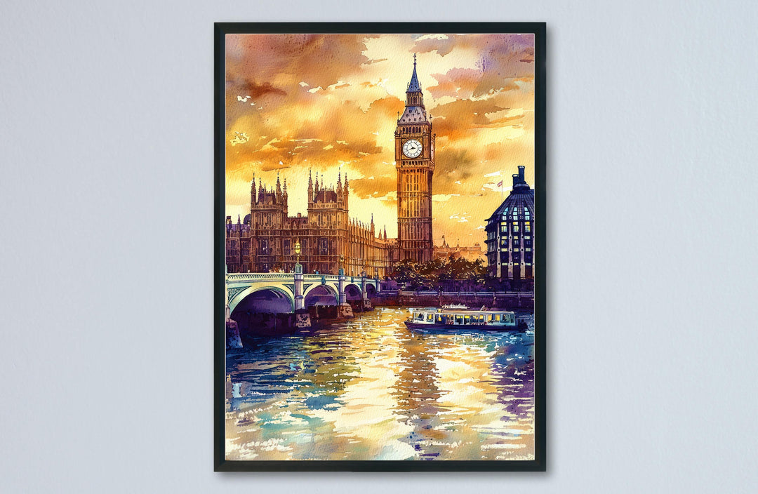 London Watercolor Poster Wall Art London Wall Hanging Home Décor London Gift Art Lovers United Kingdom Wall Art