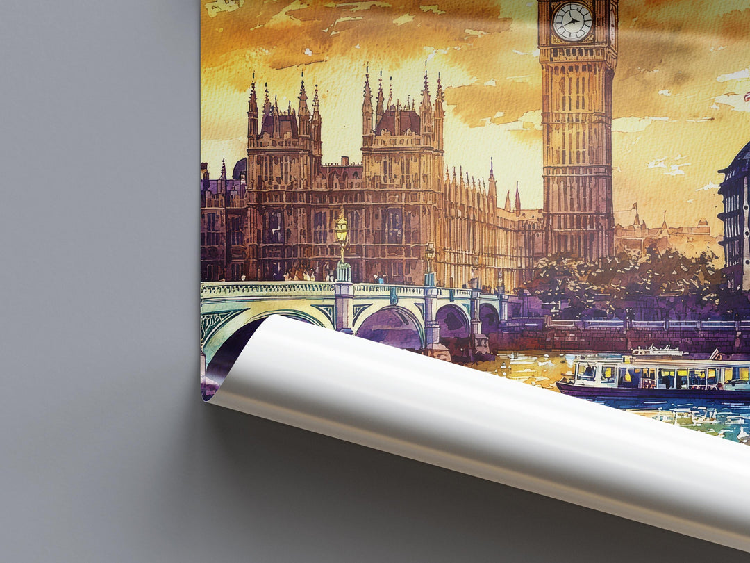 London Watercolor Poster Wall Art London Wall Hanging Home Décor London Gift Art Lovers United Kingdom Wall Art