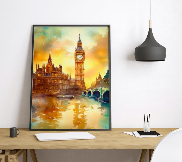 London Watercolor Poster Wall Art London Wall Hanging Home Décor London Gift Art Lovers United Kingdom Wall Art