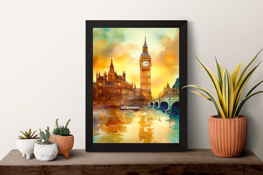 London Watercolor Poster Wall Art London Wall Hanging Home Décor London Gift Art Lovers United Kingdom Wall Art
