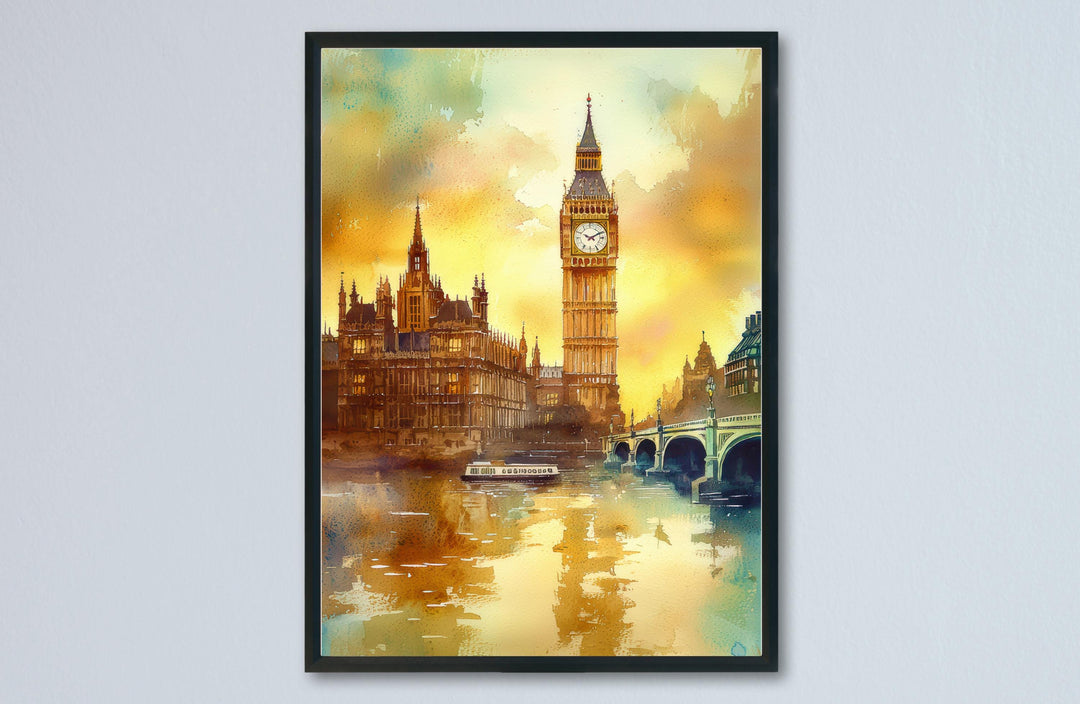 London Watercolor Poster Wall Art London Wall Hanging Home Décor London Gift Art Lovers United Kingdom Wall Art