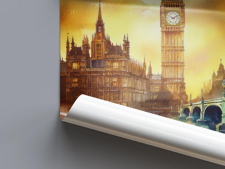 London Watercolor Poster Wall Art London Wall Hanging Home Décor London Gift Art Lovers United Kingdom Wall Art