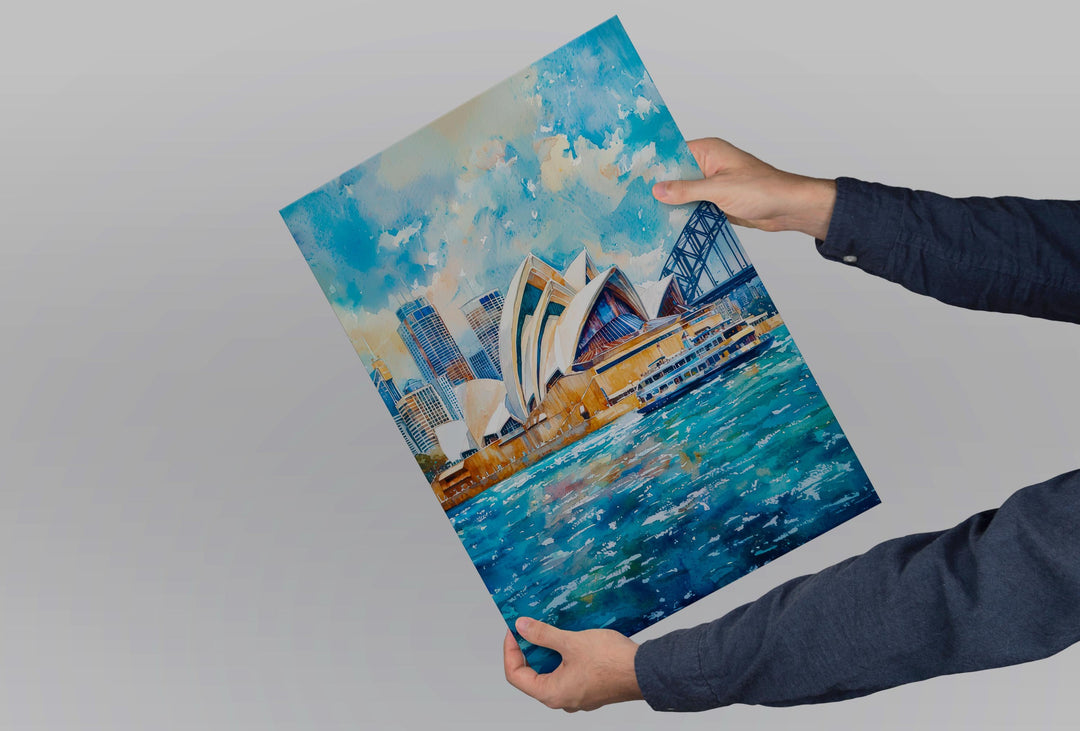 Sydney Opera House Watercolor Poster Wall Art Sydney Opera House Wall Hanging Home Décor Sydney Opera House Gift Art Lovers Australia Art