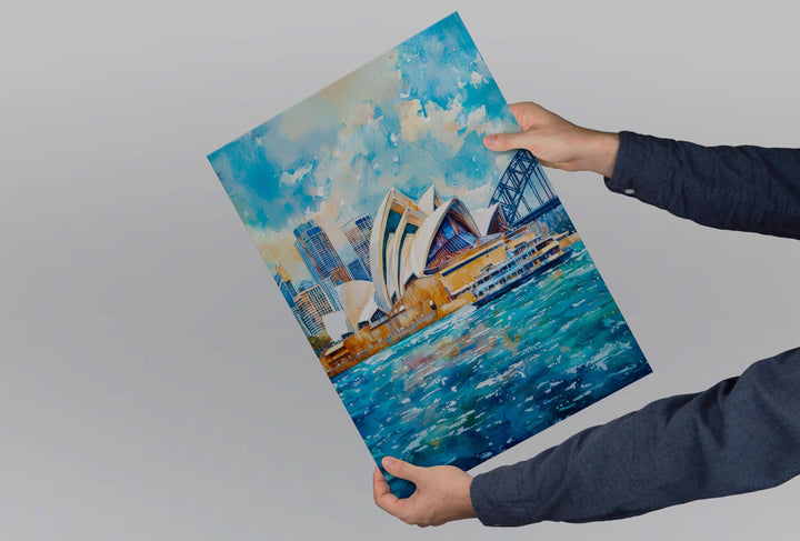 Sydney Opera House Watercolor Poster Wall Art Sydney Opera House Wall Hanging Home Décor Sydney Opera House Gift Art Lovers Australia Art
