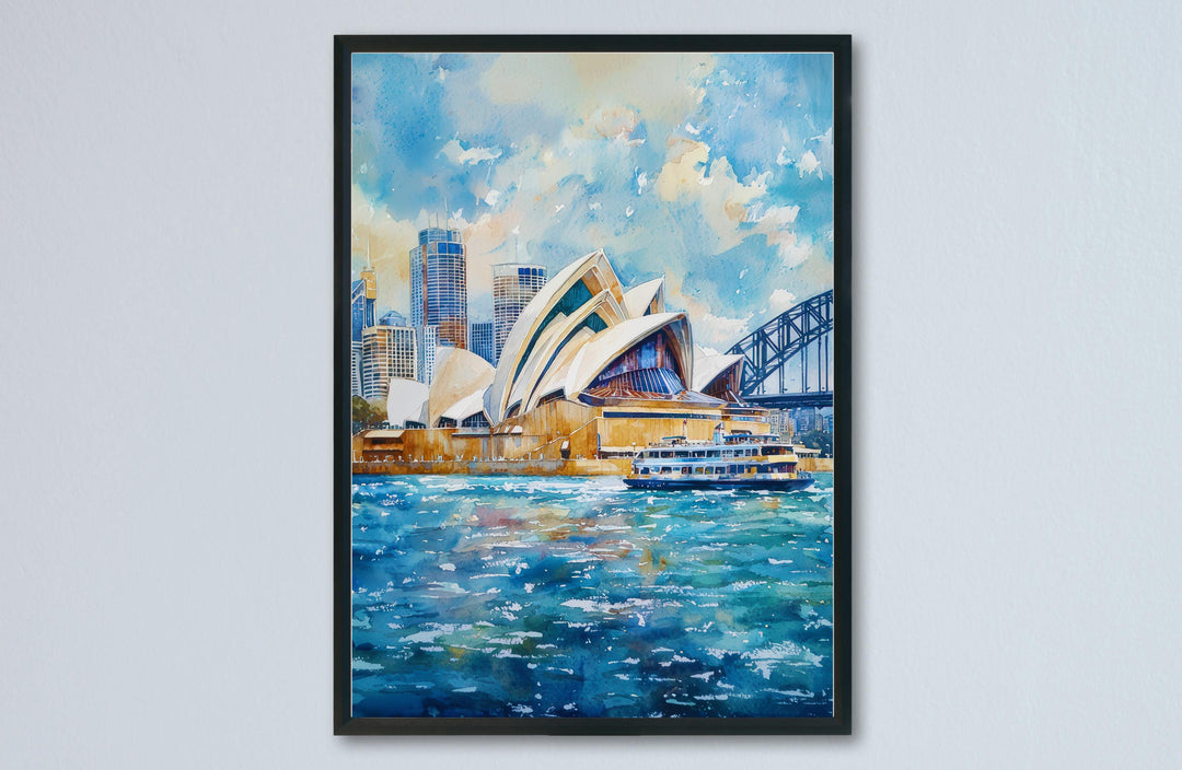 Sydney Opera House Watercolor Poster Wall Art Sydney Opera House Wall Hanging Home Décor Sydney Opera House Gift Art Lovers Australia Art