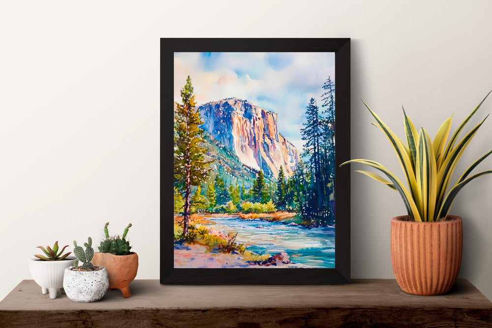 Yosemite Watercolor Poster Wall Art Yosemite Wall Hanging Home Décor Yosemite Gift Art Lovers United States Wall Art
