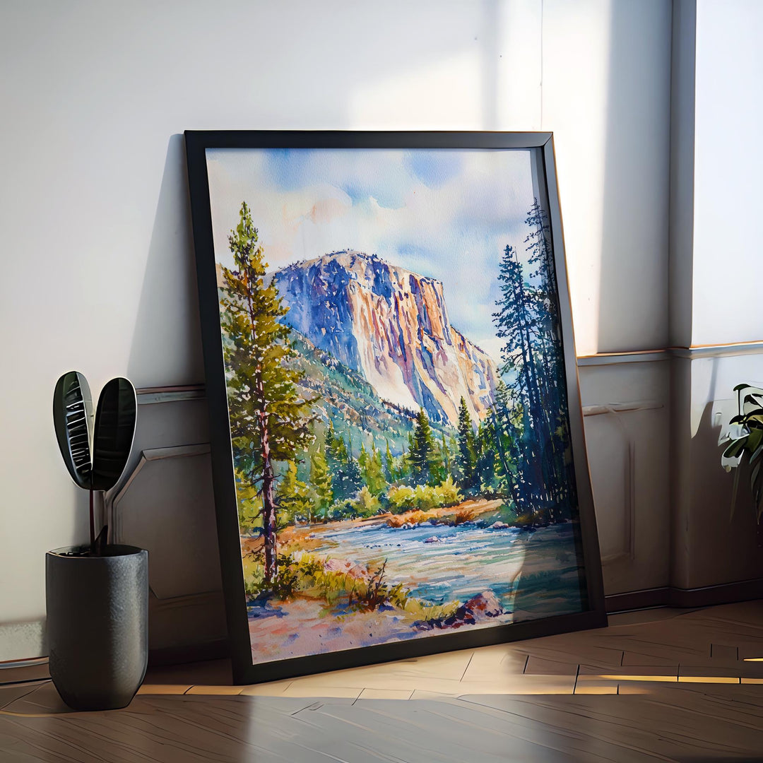 Yosemite Watercolor Poster Wall Art Yosemite Wall Hanging Home Décor Yosemite Gift Art Lovers United States Wall Art