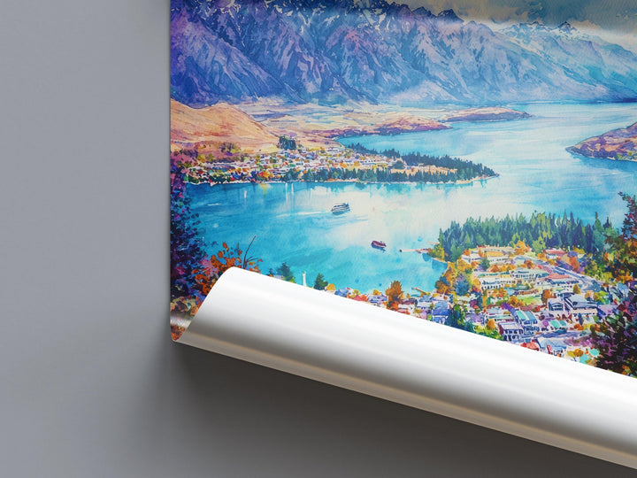 Queenstown Watercolor Poster Wall Art Queenstown Wall Hanging Home Décor Queenstown Gift Art Lovers New Zealand Wall Art