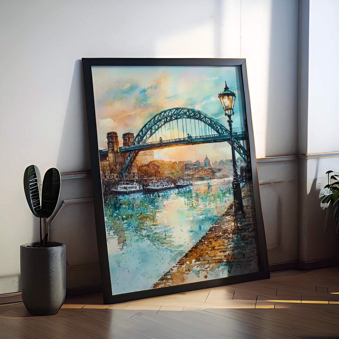 Newcastle Watercolor Poster Wall Art Newcastle Wall Hanging Home Décor Newcastle Gift Art Lovers United Kingdom Wall Art