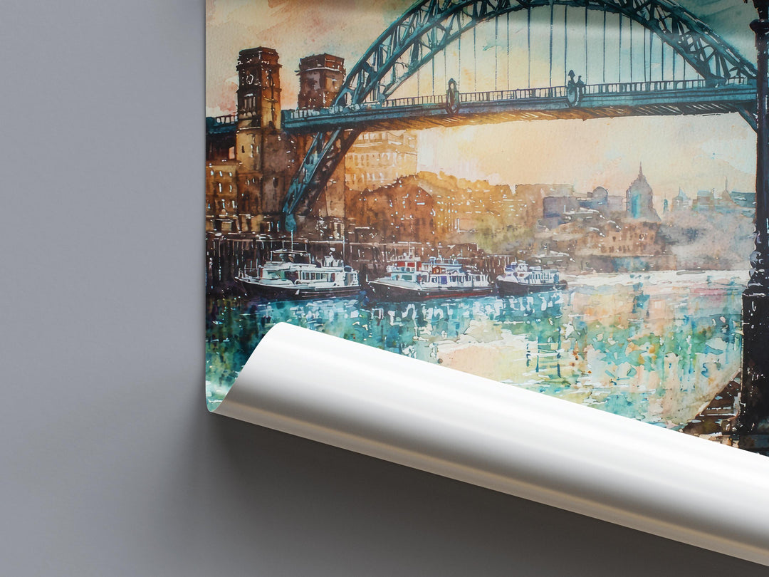 Newcastle Watercolor Poster Wall Art Newcastle Wall Hanging Home Décor Newcastle Gift Art Lovers United Kingdom Wall Art