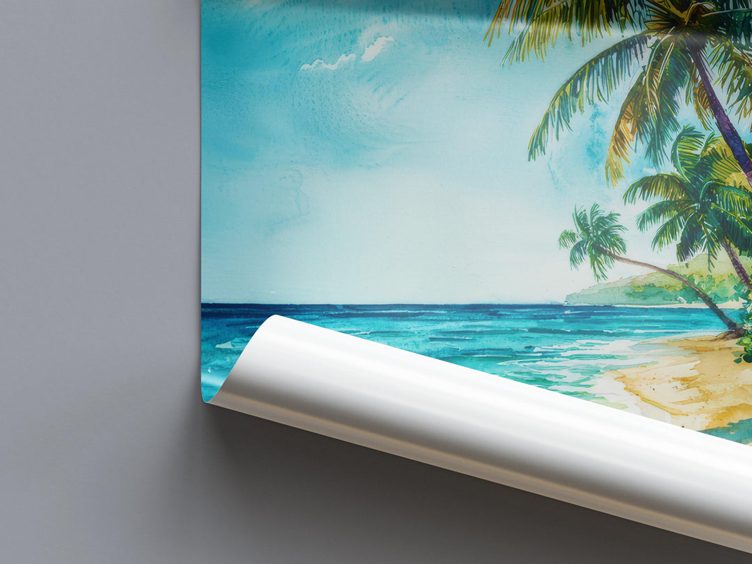 Maldives Watercolor Poster Wall Art Maldives Wall Hanging Home Décor Maldives Gift Art Lovers Maldives Wall Art