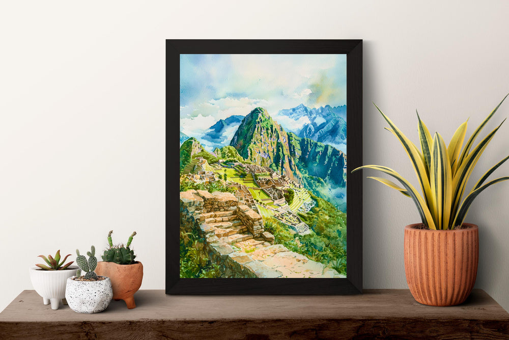 Machu Picchu Watercolor Poster Wall Art Machu Picchu Wall Hanging Home Décor Machu Picchu Gift Art Lovers Peru Wall Art