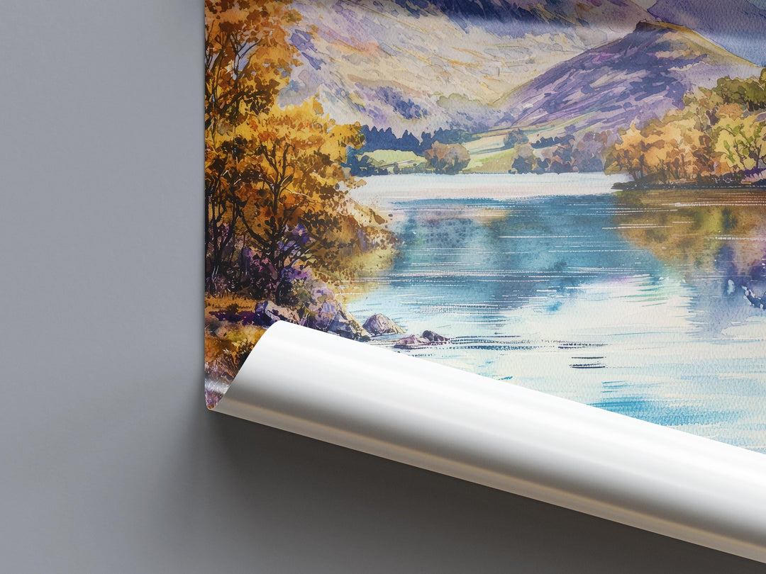 Lake District Watercolor Poster Wall Art Lake District Wall Hanging Home Décor Lake District Gift Art Lovers United Kingdom Wall Art