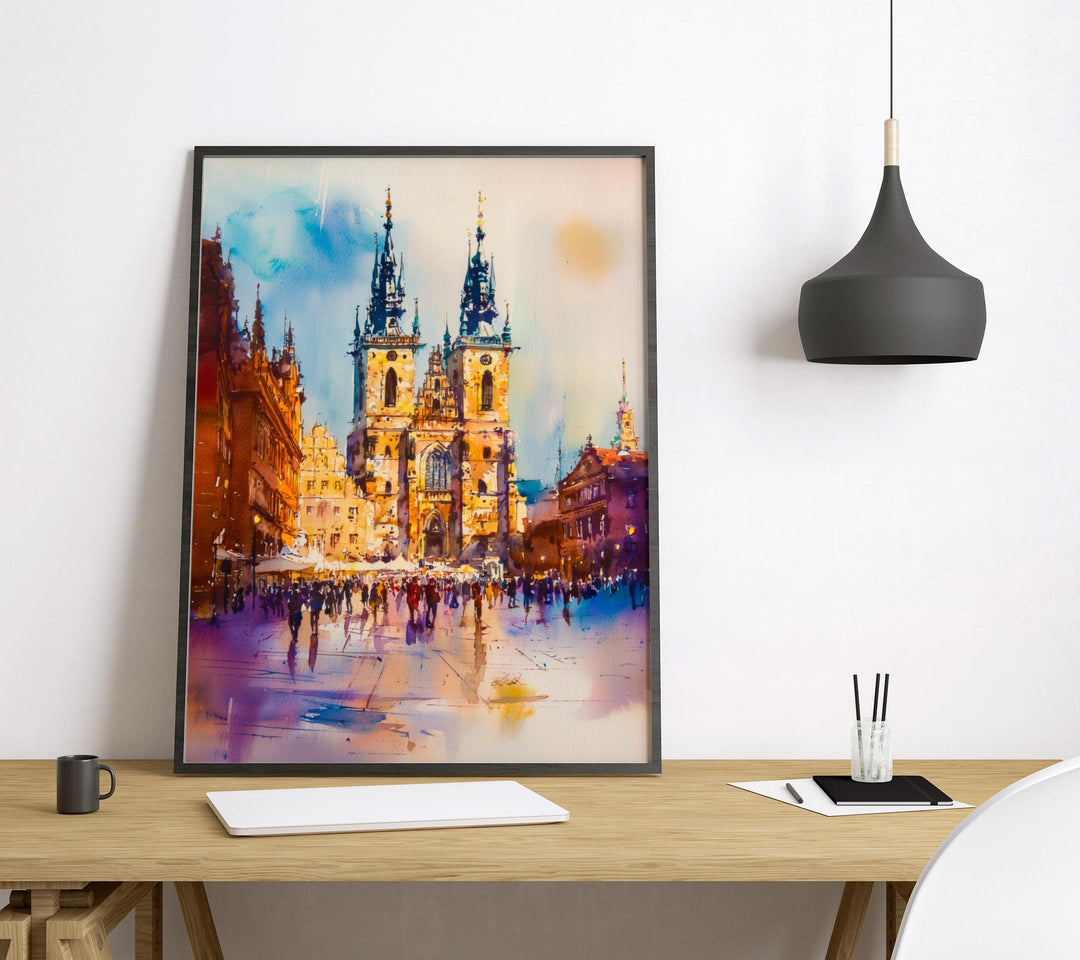 Krakow Watercolor Poster Wall Art Krakow Wall Hanging Home Décor Krakow Gift Art Lovers Poland Wall Art