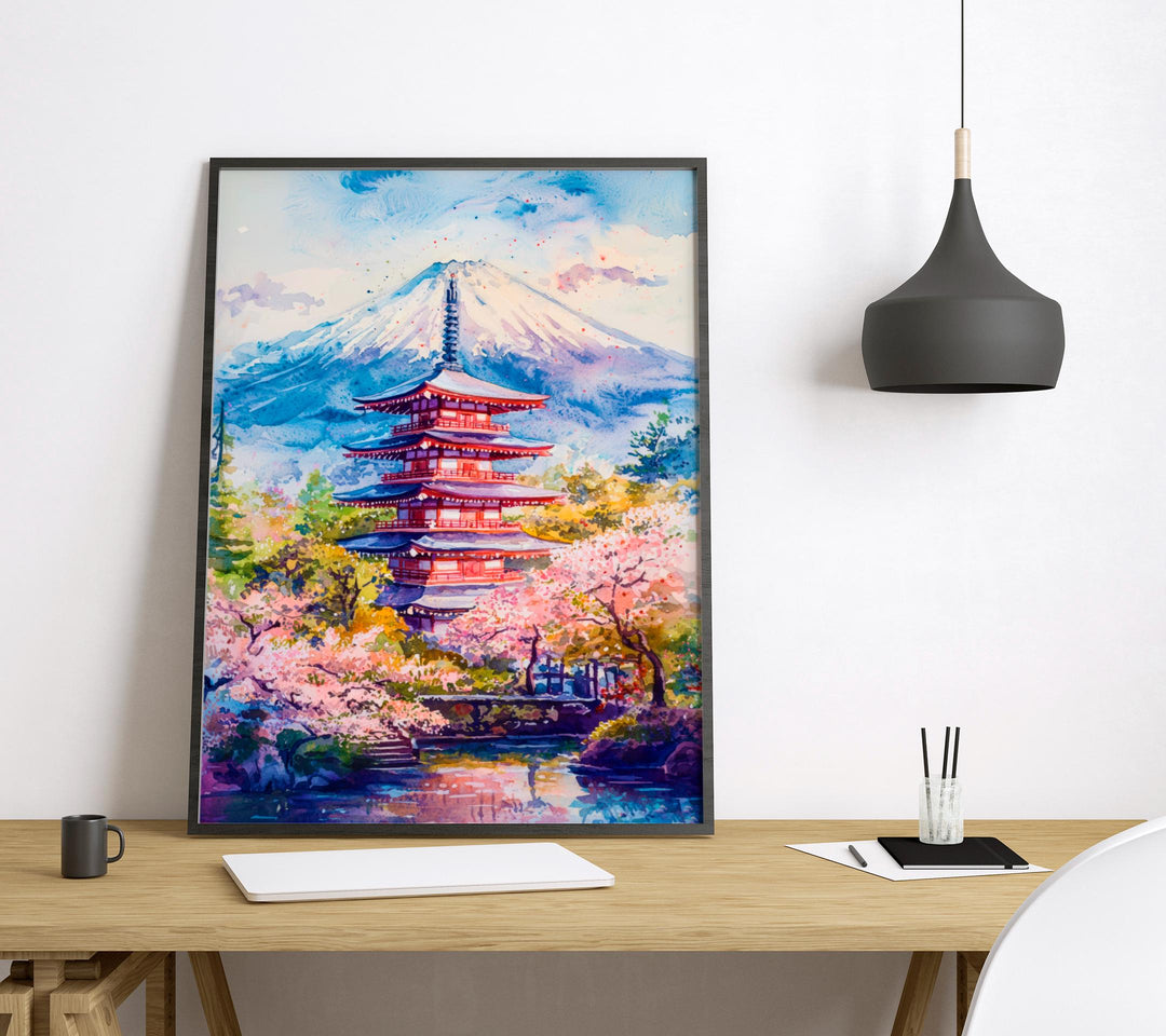 Japan Watercolor Poster Wall Art Japan Wall Hanging Home Décor Japan Gift Art Lovers Japan Wall Art