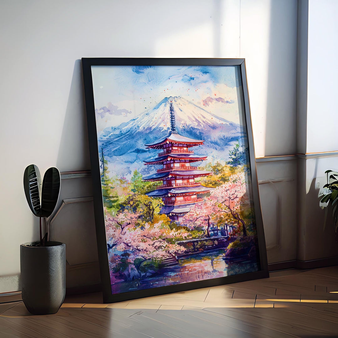 Japan Watercolor Poster Wall Art Japan Wall Hanging Home Décor Japan Gift Art Lovers Japan Wall Art