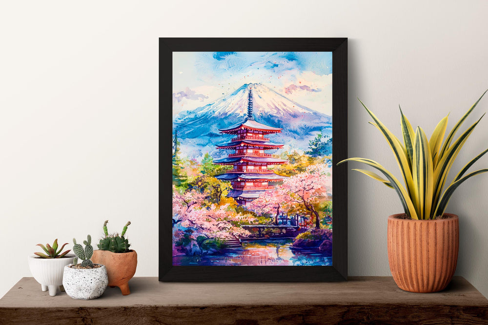 Japan Watercolor Poster Wall Art Japan Wall Hanging Home Décor Japan Gift Art Lovers Japan Wall Art
