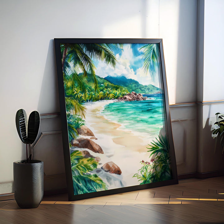 Seychelles Watercolor Poster Wall Art Seychelles Wall Hanging Home Décor Seychelles Gift Art Lovers Seychelles Wall Art