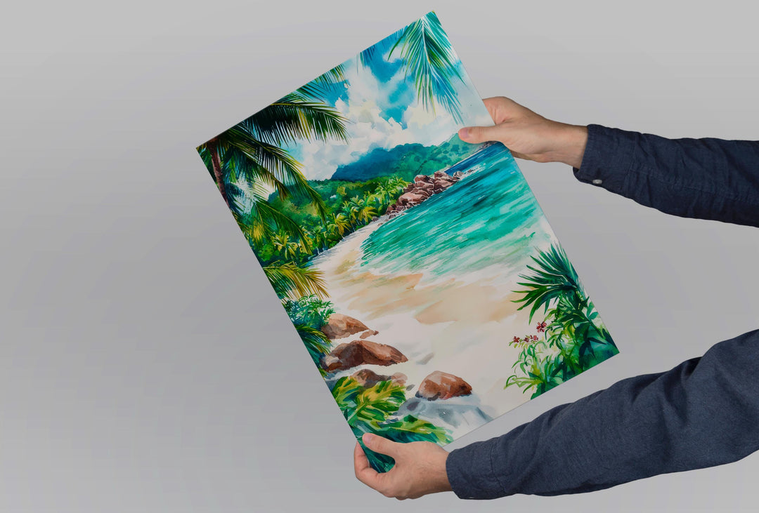 Seychelles Watercolor Poster Wall Art Seychelles Wall Hanging Home Décor Seychelles Gift Art Lovers Seychelles Wall Art