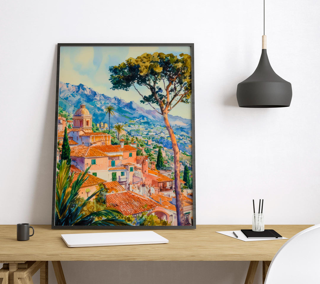 Taormina Watercolor Poster Wall Art Taormina Wall Hanging Home Décor Taormina Gift Art Lovers Italy Wall Art